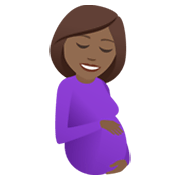 🤰🏾 Emoji schwangere Frau: mitteldunkle Hautfarbe JoyPixels 6.0.