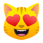 😻 Emoji Rosto De Gato Sorridente Com Olhos De Coração na JoyPixels 6.0.
