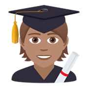 🧑🏽‍🎓 Emoji Student(in): mittlere Hautfarbe JoyPixels 6.0.
