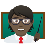 🧑🏿‍🏫 Emoji Professora Na Escola: Pele Escura na JoyPixels 6.0.
