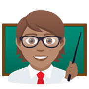 🧑🏽‍🏫 Emoji Professora Na Escola: Pele Morena na JoyPixels 6.0.