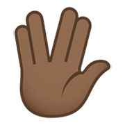 🖖🏾 Emoji vulkanischer Gruß: mitteldunkle Hautfarbe JoyPixels 6.0.