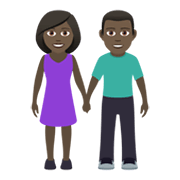 👫🏿 Emoji Mann und Frau halten Hände: dunkle Hautfarbe JoyPixels 6.0.