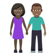 Emoji 👩🏿‍🤝‍👨🏾 Uomo E Donna Che Si Tengono Per Mano: Carnagione Scura E Carnagione Abbastanza Scura su JoyPixels 6.0.
