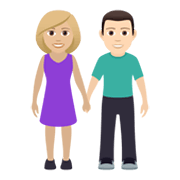 👩🏼‍🤝‍👨🏻 Emoji Homem E Mulher De Mãos Dadas: Pele Morena Clara E Pele Clara na JoyPixels 6.0.