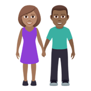 Émoji 👩🏽‍🤝‍👨🏾 Femme Et Homme Se Tenant La Main : Peau Légèrement Mate Et Peau Mate sur JoyPixels 6.0.