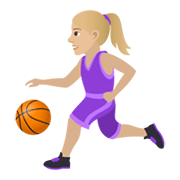 ⛹🏼‍♀️ Emoji Mujer Botando Un Balón: Tono De Piel Claro Medio en JoyPixels 6.0.