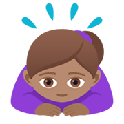 🙇🏽‍♀️ Emoji Mujer Haciendo Una Reverencia: Tono De Piel Medio en JoyPixels 6.0.
