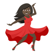 💃🏿 Emoji Mujer Bailando: Tono De Piel Oscuro en JoyPixels 6.0.