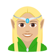 Emoji 🧝🏼‍♀️ Elfo Donna: Carnagione Abbastanza Chiara su JoyPixels 6.0.