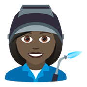 👩🏿‍🏭 Emoji Fabrikarbeiterin: dunkle Hautfarbe JoyPixels 6.0.