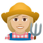 Emoji 👩🏼‍🌾 Contadina: Carnagione Abbastanza Chiara su JoyPixels 6.0.