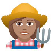 Emoji 👩🏽‍🌾 Contadina: Carnagione Olivastra su JoyPixels 6.0.