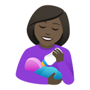 Emoji 👩🏿‍🍼 Donna Che Allatta: Carnagione Scura su JoyPixels 6.0.