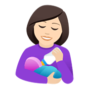 Emoji 👩🏻‍🍼 Donna Che Allatta: Carnagione Chiara su JoyPixels 6.0.