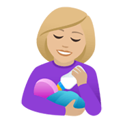 👩🏼‍🍼 Emoji Mulher Alimentando Bebê: Pele Morena Clara na JoyPixels 6.0.