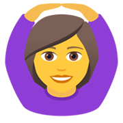 🙆‍♀️ Emoji Frau mit Händen auf dem Kopf JoyPixels 6.0.