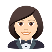 🤵🏻‍♀️ Emoji Mujer Con Esmoquin: Tono De Piel Claro en JoyPixels 6.0.
