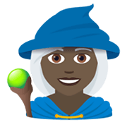 🧙🏿‍♀️ Emoji Magierin: dunkle Hautfarbe JoyPixels 6.0.