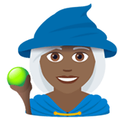 🧙🏾‍♀️ Emoji Maga: Tono De Piel Oscuro Medio en JoyPixels 6.0.