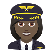 Émoji 👩🏿‍✈️ Pilote Femme : Peau Foncée sur JoyPixels 6.0.