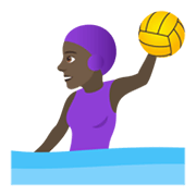 🤽🏿‍♀️ Emoji Mujer Jugando Al Waterpolo: Tono De Piel Oscuro en JoyPixels 6.0.