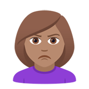 🙎🏽‍♀️ Emoji Mujer Haciendo Pucheros: Tono De Piel Medio en JoyPixels 6.0.