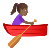 🚣🏾‍♀️ Emoji Frau im Ruderboot: mitteldunkle Hautfarbe JoyPixels 6.0.