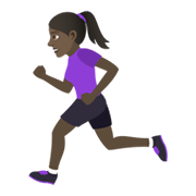 🏃🏿‍♀️ Emoji Mulher Correndo: Pele Escura na JoyPixels 6.0.