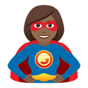 🦸🏾‍♀️ Emoji Superheroína: Tono De Piel Oscuro Medio en JoyPixels 6.0.