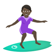 🏄🏿‍♀️ Emoji Mulher Surfista: Pele Escura na JoyPixels 6.0.
