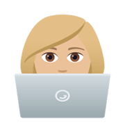 Emoji 👩🏼‍💻 Tecnologa: Carnagione Abbastanza Chiara su JoyPixels 6.0.