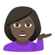 💁🏿‍♀️ Emoji Mulher Com A Palma Virada Para Cima: Pele Escura na JoyPixels 6.0.