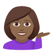 💁🏾‍♀️ Emoji Empleada De Mostrador De Información: Tono De Piel Oscuro Medio en JoyPixels 6.0.