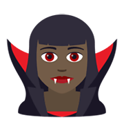 🧛🏿‍♀️ Emoji weiblicher Vampir: dunkle Hautfarbe JoyPixels 6.0.