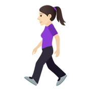🚶🏻‍♀️ Emoji Fußgängerin: helle Hautfarbe JoyPixels 6.0.