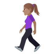 Émoji 🚶🏽‍♀️ Femme Qui Marche : Peau Légèrement Mate sur JoyPixels 6.0.