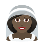 👰🏿‍♀️ Emoji Frau in einem Schleier: dunkle Hautfarbe JoyPixels 6.0.