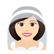 👰🏻‍♀️ Emoji Frau in einem Schleier: helle Hautfarbe JoyPixels 6.0.