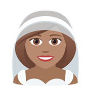 👰🏽‍♀️ Emoji Frau in einem Schleier: mittlere Hautfarbe JoyPixels 6.0.