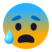 😰 Emoji besorgtes Gesicht mit Schweißtropfen JoyPixels 6.5.