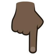 👇🏿 Emoji Dorso Da Mão Com Dedo Indicador Apontando Para Baixo: Pele Escura na JoyPixels 6.5.