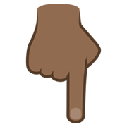 Émoji 👇🏾 Main Avec Index Pointant Vers Le Bas : Peau Mate sur JoyPixels 6.5.