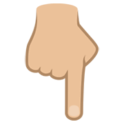 👇🏼 Emoji nach unten weisender Zeigefinger: mittelhelle Hautfarbe JoyPixels 6.5.