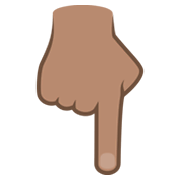 👇🏽 Emoji Dorso Da Mão Com Dedo Indicador Apontando Para Baixo: Pele Morena na JoyPixels 6.5.