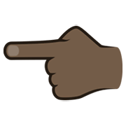 👈🏿 Emoji Dorso Da Mão Com Dedo Indicador Apontando Para A Esquerda: Pele Escura na JoyPixels 6.5.