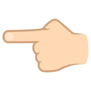 👈🏻 Emoji Dorso Da Mão Com Dedo Indicador Apontando Para A Esquerda: Pele Clara na JoyPixels 6.5.