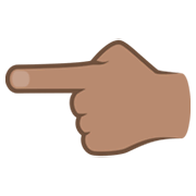 👈🏽 Emoji nach links weisender Zeigefinger: mittlere Hautfarbe JoyPixels 6.5.