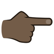 👉🏿 Emoji Dorso Da Mão Com Dedo Indicador Apontando Para A Direita: Pele Escura na JoyPixels 6.5.