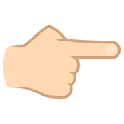 👉🏻 Emoji nach rechts weisender Zeigefinger: helle Hautfarbe JoyPixels 6.5.
